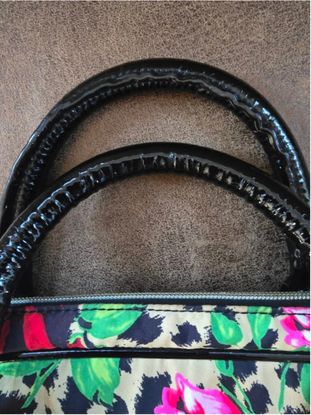Betsey Johnson Floral Leopard Print Satchel Bag